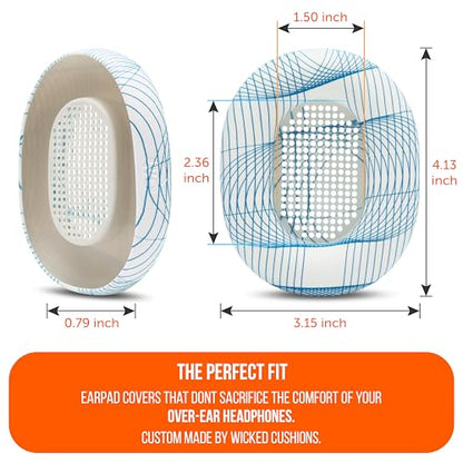 WC SweatZ XM5 - Patented Earpad Sweat Covers for Sony WH1000XM5 by Wicked Cushions | Full 360 Earpad Protection | Sweatproof & Easily Washable | Ivory Tide - color: Ivory Tide