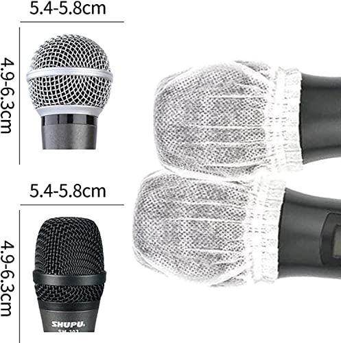 200 PCS Disposable Microphone Cover, Microphone Hygiene Covers Disposable Non-woven Handheld Mic Mike Cover Windscreen Protective Cap for KTV (White)