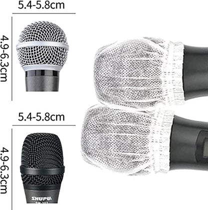 200 PCS Disposable Microphone Cover, Microphone Hygiene Covers Disposable Non-woven Handheld Mic Mike Cover Windscreen Protective Cap for KTV (White)