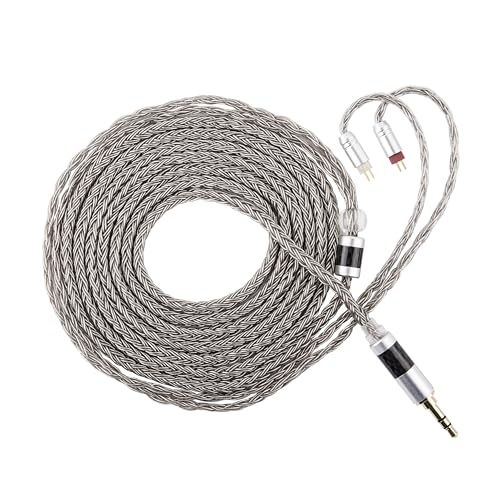 Tripowin Zonie 2M 16-Core SPC IEM Replacement Cable with 3.5mm Jack | PVC Jacket, Tangle-Free Braid, Ergonomic Earhooks for Audiophiles, HiFi Extension Cord for Wired Earbuds (2Pin) - style: 2Pin