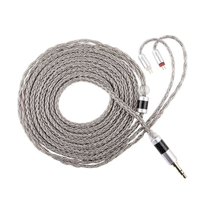 Tripowin Zonie 2M 16-Core SPC IEM Replacement Cable with 3.5mm Jack | PVC Jacket, Tangle-Free Braid, Ergonomic Earhooks for Audiophiles, HiFi Extension Cord for Wired Earbuds (2Pin) - style: 2Pin