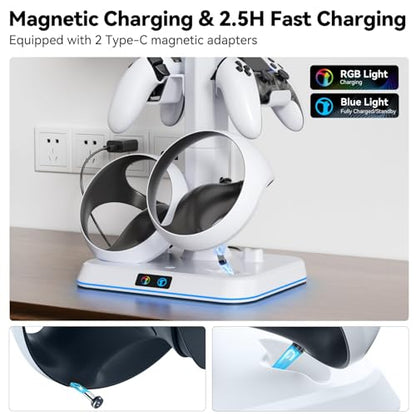 Kosker PSVR 2 Charging Stand & Headset Stand, for Meta Quest 2/3/3S - color: updated white
