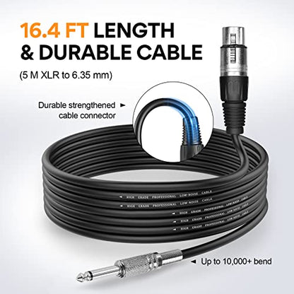 OneOdio ON55 Wired Dynamic Microphone for Singing, 16.4ft XLR Cable | Metal handheld body, on/off switch, mic clips and cardioid pickup for karaoke, amps, speakers, parties and speeches