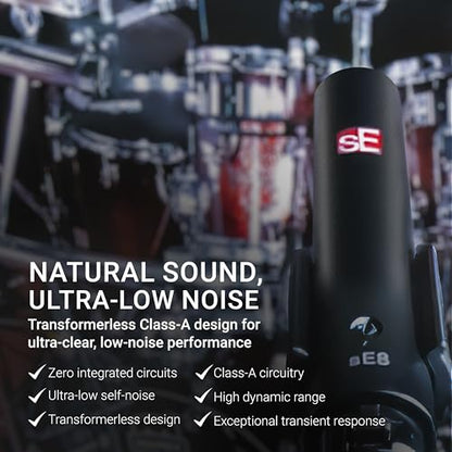 SE ELECTRONICS sE8 Supercardioid Small Diaphragm Condenser Microphone, Pair - color: sE8 Supercardioid (Matched Pair)
