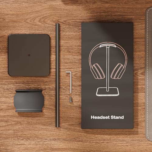 Headphone Stand for Desk - Headset Stand (Black) | headphone holder with Aluminum Hanger, headphone holder for AirPods Max, Sony, Bose, Beats and More - color: Black