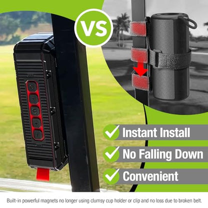 Pro Portable Magnetic Bluetooth Speaker - Wireless Waterproof IPX6/Shockproof - 3rd Gen Magnetic Speaker for Golf Cart - 24 Hr Playtime - TWS & SD Card Function + Case - style: TWS & SD Card Function + Case