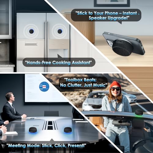 Bluetooth Speaker Set with Magnetic Base for Multi Room - color: Classic Black