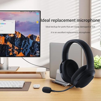 Headphone Mic Attachment, 3.5mm Detachable Mic for Headset, OFC and PVC Mic Replacement for Razer Barracuda X Wireless Gaming Headphones