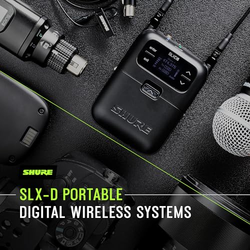 Shure SLXD25/SM58 Portable Digital Wireless System with SLXD2 Handheld Transmitter with SM58 legendary Cardioid Dynamic Vocal Microphone and SLXD5 Single-Channel Receiver | J52 Band (SLXD25/SM58-J52) | SLXD2 Handheld Transmitter, J52 Band (SLXD25/SM58-J52