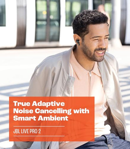 JBL Live Pro 2 TWS - Noise Cancelling Earbuds - Black | JBL Signature Sound, True Adaptive Noise Cancelling with Smart Ambient, 40 1030 hours of playback with wireless charging - color: Black