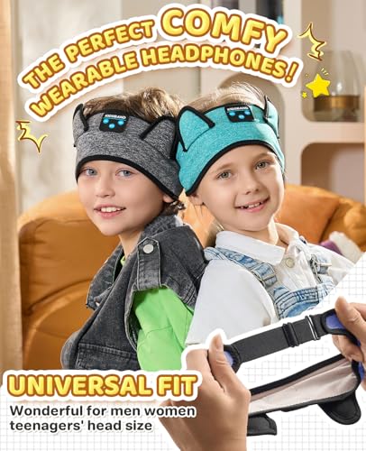 KIDSBAND Kids Headphones, Bluetooth Headphones for Kids with Adjustable Headband, 3.5 MM Jack for School, Foldable On-Ear Headset for Girls Boys Children, Kindle Tablet Cellphones Airplane Travel - color: DarkBlue