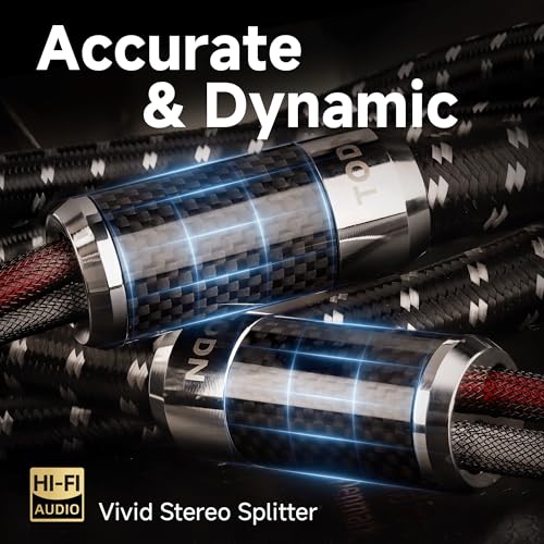 TODN 6.5ft Silver-Plated OCC Speaker Cable with Banana Plugs HiFi Shielded | 1 Cable Rhodium-Plated Banana Plug Speaker Wire, Carbon Fiber Shell, Nylon Braided for Speakers Home Theater Amplifier Stereo - color: Speaker Cable Master, size: 2m