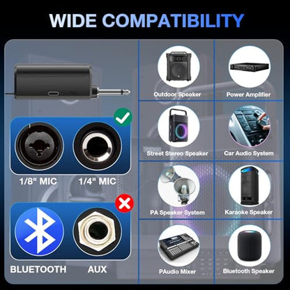 Wireless Microphone, Rechargeable Dual Cordless Handheld Dynamic Wireless Mics,NEWBAXS Karaoke Microphones with 1/4'' Output for Karaoke, Meeting, Singing, Church, Wedding