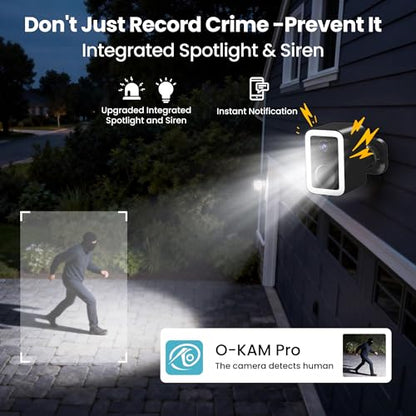 aidowocam 2K Security Cameras Wireless Outdoor Weatherproof IP66,Color Night Vision,AI Motion Detection & Spotlight Siren Alarm,2-Way Audio Battery Powered Outside Cameras for Home Security(2 Pack)