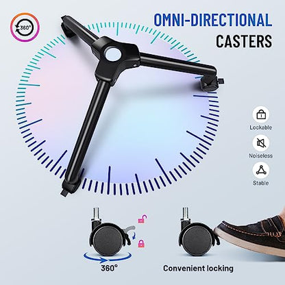 CAHAYA Projector Stand Adjustable Laptop Tripod Stand Portable with Casters | Height 29 to 65in Projector Stand Portable Multifunctional DJ Rack Stand for Outdoor Movies Computer Book DJ Equipment CY0332 - style: Tripod Stand with Casters