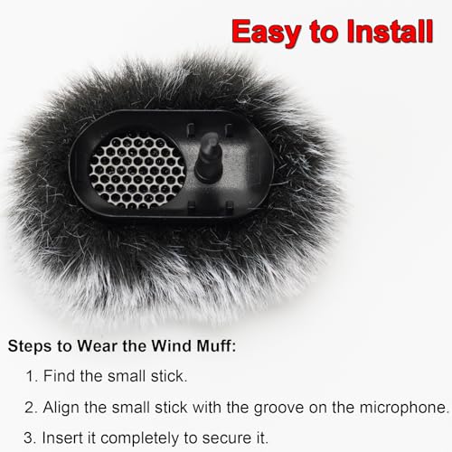Microphone Windscreen for DJI Mic 2, Furry Wind Muff Compatible with DJI Mic 2, Fur Microphone Cover Pop Filter Sound Insulation (2 Pieces)