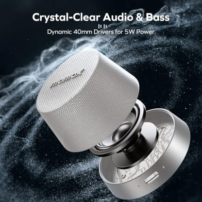 MOMAX Magnetic Portable Wireless Speaker, Enhanced Bass & Clear Sound | IPX6 Waterproof with Aluminum Alloy Design & 12H Playtime for Travel, Shower, Kitchen & More - color: Titanium