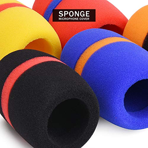 Facmogu 10 Pack Multi-Color Foam Mic Covers, Handheld Microphone Windscreen