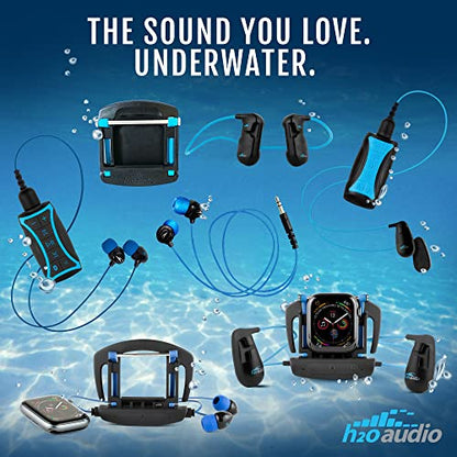 H2O Audio Surge Waterproof Sport In-Ear Headphones (Black/Blue)