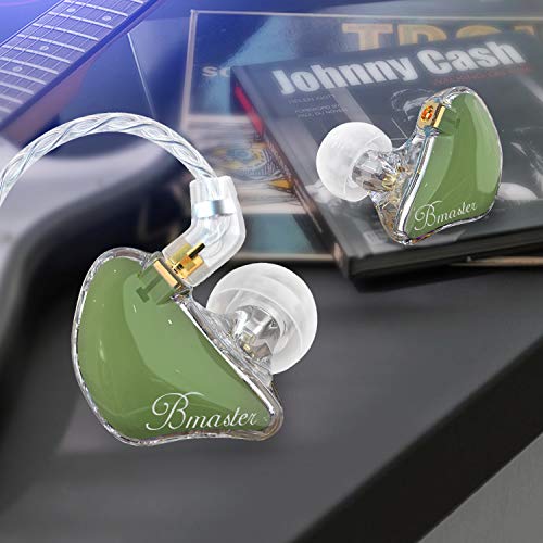 BASN Bmaster in Ear Monitor Headphones for Musicians, Hybrid Triple Drivers Dynamic Earbuds, Sound Isolating Earphones with 2 Detachable MMCX Cables (Olive) - color: Olive