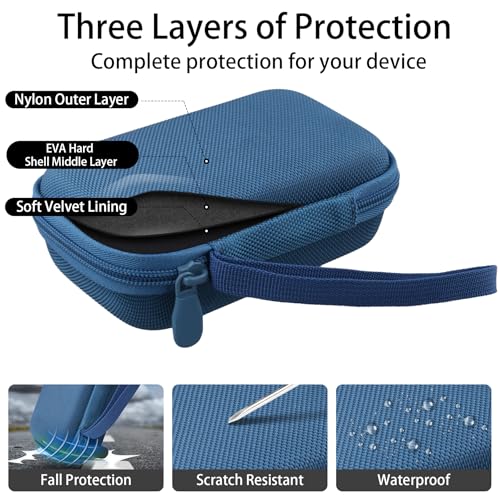 for JBL Go 5/4/3 Ultra Portable Speaker Hard Travel Case, Blue | Protective Storage Bag with Mesh Pocket & Hand Strap, Shockproof EVA Carrying Box, Soft Lining - color: Blue Case