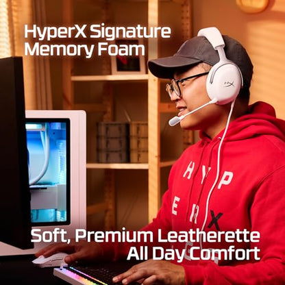 HyperX Cloud III – 유선 게이밍 헤드셋, PC, PS5, Xbox 시리즈 X|S, 각진 53mm 드라이버, 메모리 폼, 내구성 있는 프레임, 울트라 클리어 10mm 마이크, USB-C, USB-A, 3.5mm - 화이트