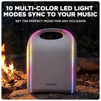 ION Glow Tone Outdoor Portable Bluetooth Speaker with Dynamic LED Lights - style: Glow Tone