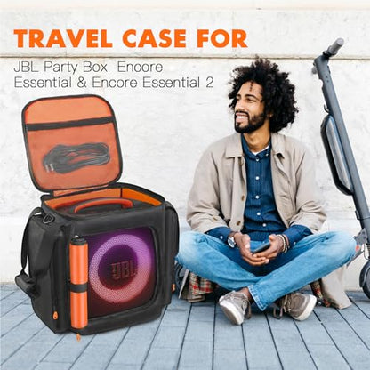 Travel Bag for JBL Partybox Encore Essential 2 | Portable Speaker Tote Bag Carrying Case,Waterproof Protective Case with Organized Pockets for Accessories