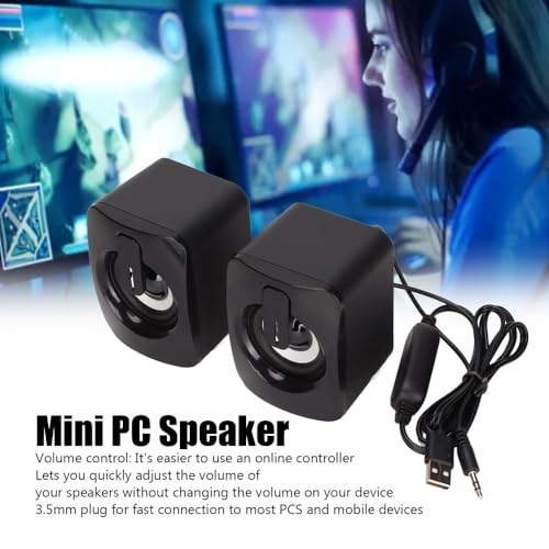 1 Pair A2 Mini ABS Computer Speaker Stereo Sound Wired Less Distortion Clear Bass USB Powered Gaming Speaker Laptop Desktop Use