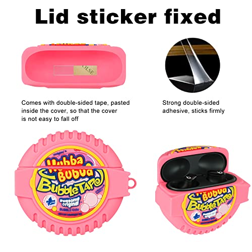 Case for Beats Studio Buds Funny Unique 3D Design Cute Silicone Cover Fashion Kawaii Cool Fun Cartoon Wireless Powerbeats Cases for Beats Earbuds Headphones for Girls Boys Teen Bubble Gum