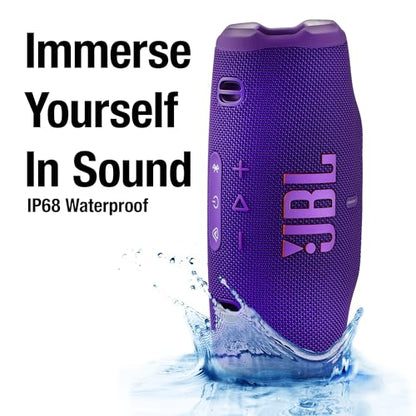 JBL Charge 6 Portable Bluetooth Speaker (Purple) | IP68 Waterproof, DustProof, and DropProof, Outdoor Wireless Audio |28Hrs Playtime + Travel Case Bundle - color: Purple
