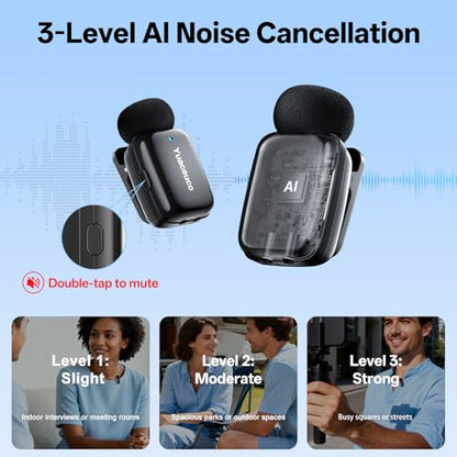 2 Sets Mini Wireless Microphone for iPhone ipad Android - color: 2 Sets(4TX+1 C RX+2 Lightning RX+2 Charging Case)