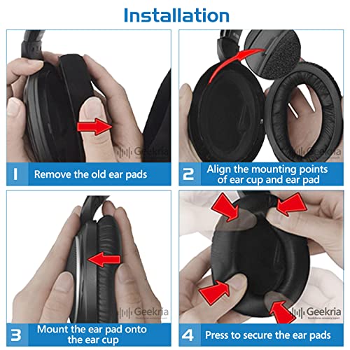 Geekria Earpad and Headband Set Compatible with Sennheiser HD 380/380 Pro, PC350, Game Zero Headphones, Repair Parts Suit (Black)