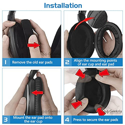 Geekria Earpad and Headband Set Compatible with Sennheiser HD 380/380 Pro, PC350, Game Zero Headphones, Repair Parts Suit (Black)