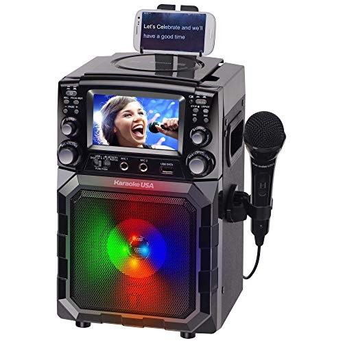 Portable Karaoke Machine with Lyrics Display | Color Screen | CD+G, MP3+G & USB MP3 | Wireless Bluetooth Speaker with Built-in Rechargeable Battery and LED Flashing Lights | Includes Wired Microphone - style: Updated Version
