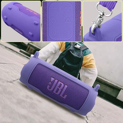 Silicone Cover for JBL Flip 7 Portable Bluetooth Speaker | Scratch-resistant, Unhindered Sound, Silicone Construction, Portable Carrying Silicone Cover, Purple Silicone Cover - color: Purple Cover