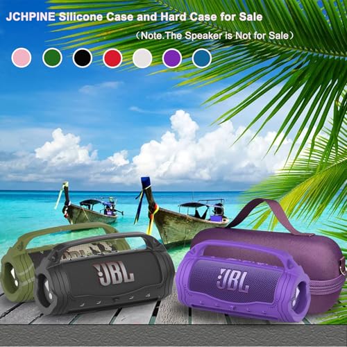 JCHPINE Silicone Cover and Carrying Case for JBL Flip 7 Portable Speaker - color: Purple
