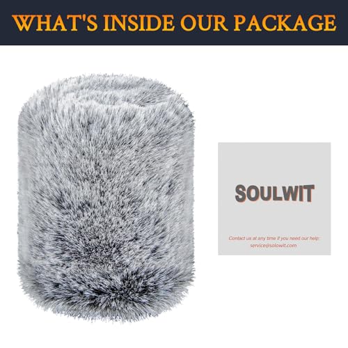 SOULWIT Microphone Furry Windscreen for Razer Seiren X, Wind Muff Pop Filter Mic Cover - Gray