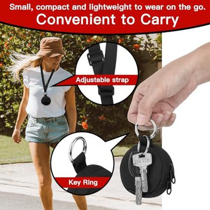 CaSZLUTION Carrying Case Compatible with GO Plus + 2023 | Portable Protective Case with Key Ring & Neck Strap, Nylon Storage Pouch, for GO Plus Plus, Case Only, Black - color: Black