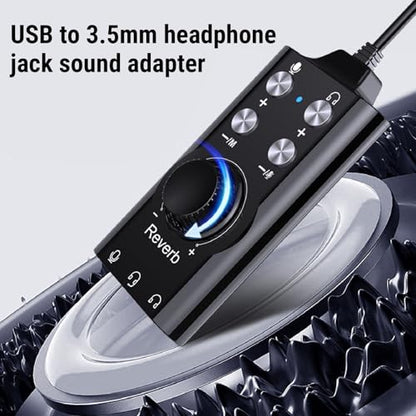 Jectse Transform Your Sound Experience with Our USB Sound Card, Supporting Standard Stereo, headsets, and Microphones with a 3.5mm Jack, External Sound Card for PC