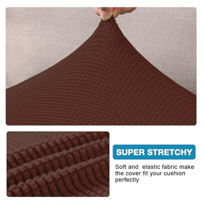 Flamingo P Super Stretch Couch Cushion Cover 1 Pack Individual Seat Slipcover with Elastic Bottom, Machine Washable Furniture Protector (1 Seat Cushion Cover, Burnt Brick) - color: Burnt Brick, size: 1 Seat Cushion Cover