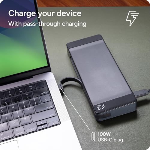 ZAGG 9-Port Hub – 2 USB-C, 2 HDMI (4K 60Hz), 1 USB-A (10Gbps), Ethernet, Audio Jack, SD & MicroSD Card Readers - Multi-Device Connectivity for iPadOS, ChromeOS, Android, Windows - style: 9-Port Hub
