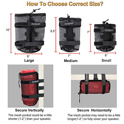 Ayaport Speaker Mount Holder Golf Cart Speaker Strap Fits Most Portable Sound Bar Round Cylindrical Speakers Radio, Golf Cart Accessories Applicable to Railing, Frame, Bike Handlebar (Small) - size: Small
