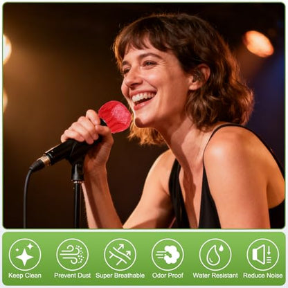 MECCANIXITY 240 Pcs Disposable Microphone Cover Mic Cover (White) - color: White