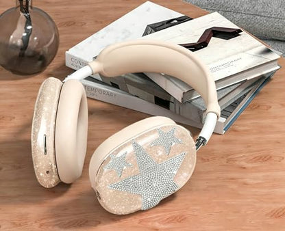[4 in 1] Cases Cover for AirPods Max 2/1 (2026/2024/2020) Ear Pad Case/Headband Cover/Ear Cups for Apple AirPods Max (Bling Star Light Star) - color: Bling Star Light Star