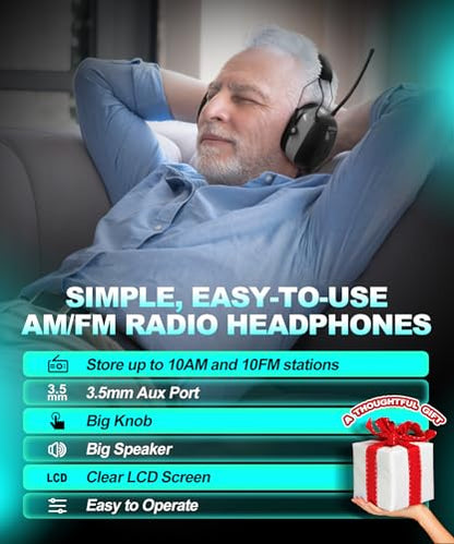 ZOHAN AM/FM Radio Headphone with Digital Display,Ear Protection Noise Reduction Earmuffs,Comfortable Hearing Protector - color: Grey, style: Radio