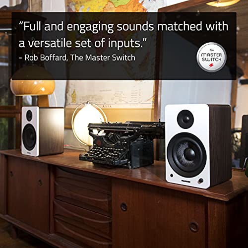 Fluance Ai61 Powered 2-Way 2.0 Stereo Bookshelf Speakers with Speaker Stands 6.5" Drivers 120W Amplifier for Turntable Bluetooth 5 Wireless Music Streaming - RCA Optical USB & Sub Out (Natural Walnut) - color: Natural Walnut, size: With Square Stand