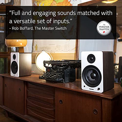 Fluance Ai61 Powered 2-Way 2.0 Stereo Bookshelf Speakers with Speaker Stands 6.5" Drivers 120W Amplifier for Turntable Bluetooth 5 Wireless Music Streaming - RCA Optical USB & Sub Out (Natural Walnut) - color: Natural Walnut, size: With Square Stand