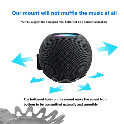 Wall Mount Bracket for Homepod Mini (Drill Free,Sturdy Metal,Enduring Paint Finish,Easy Install on the wall,Compatible with Homepod Mini,Single pc,Black) - color: Black, size: Single pc