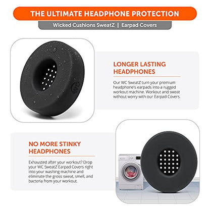WC SweatZ Solo - Patented Earpad Sweat Covers for Beats Solo 4 & 3, Made by Wicked Cushions | Sweatproof & Machine Washable | Black - color: Black